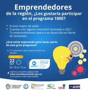 Flayer publicitario Programa 100E